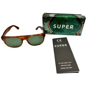 RetroSuperFuture 608 Flat‎ Top Light Havana Frame Sunglasses